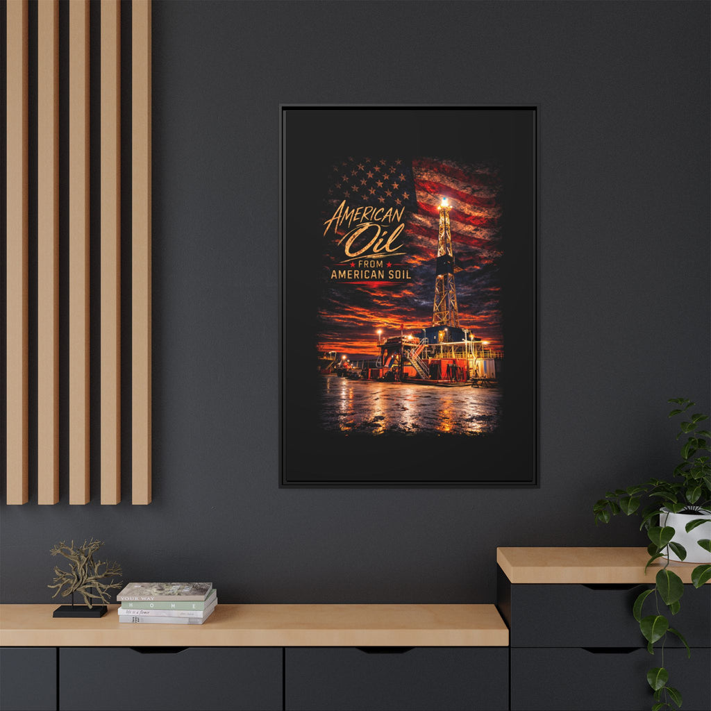 Ice Rig - Framed Matte Canvas Wall Art