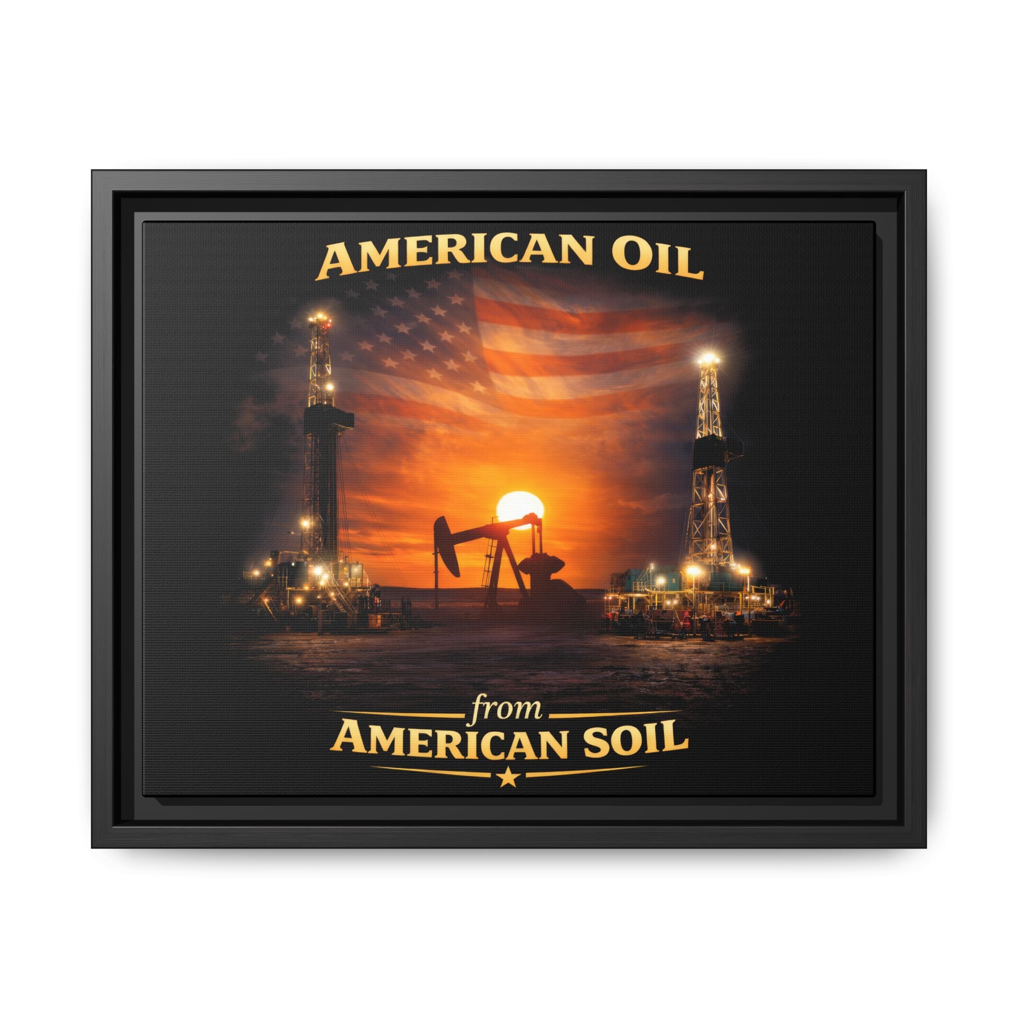 Oil Field - Framed Matte Canvas Wall Art