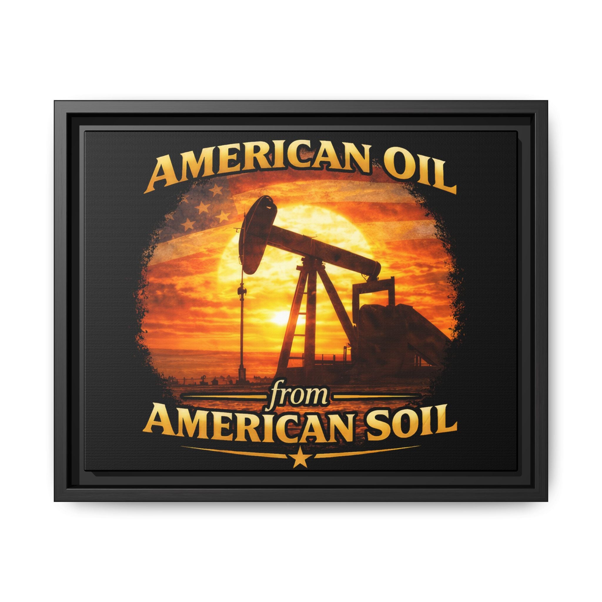 American Oil from American Soil - Framed Matte Canvas Wall Art