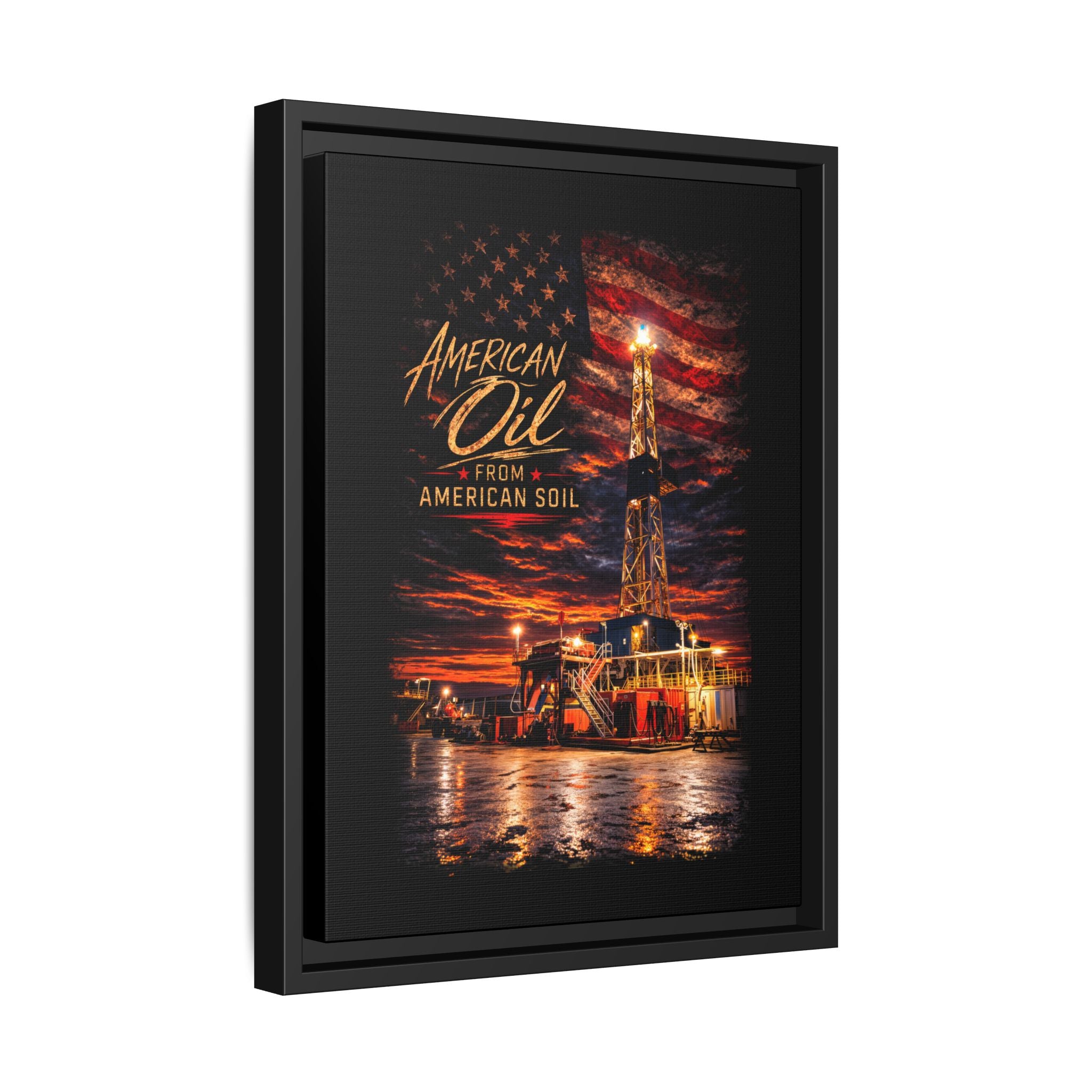 Ice Rig - Framed Matte Canvas Wall Art