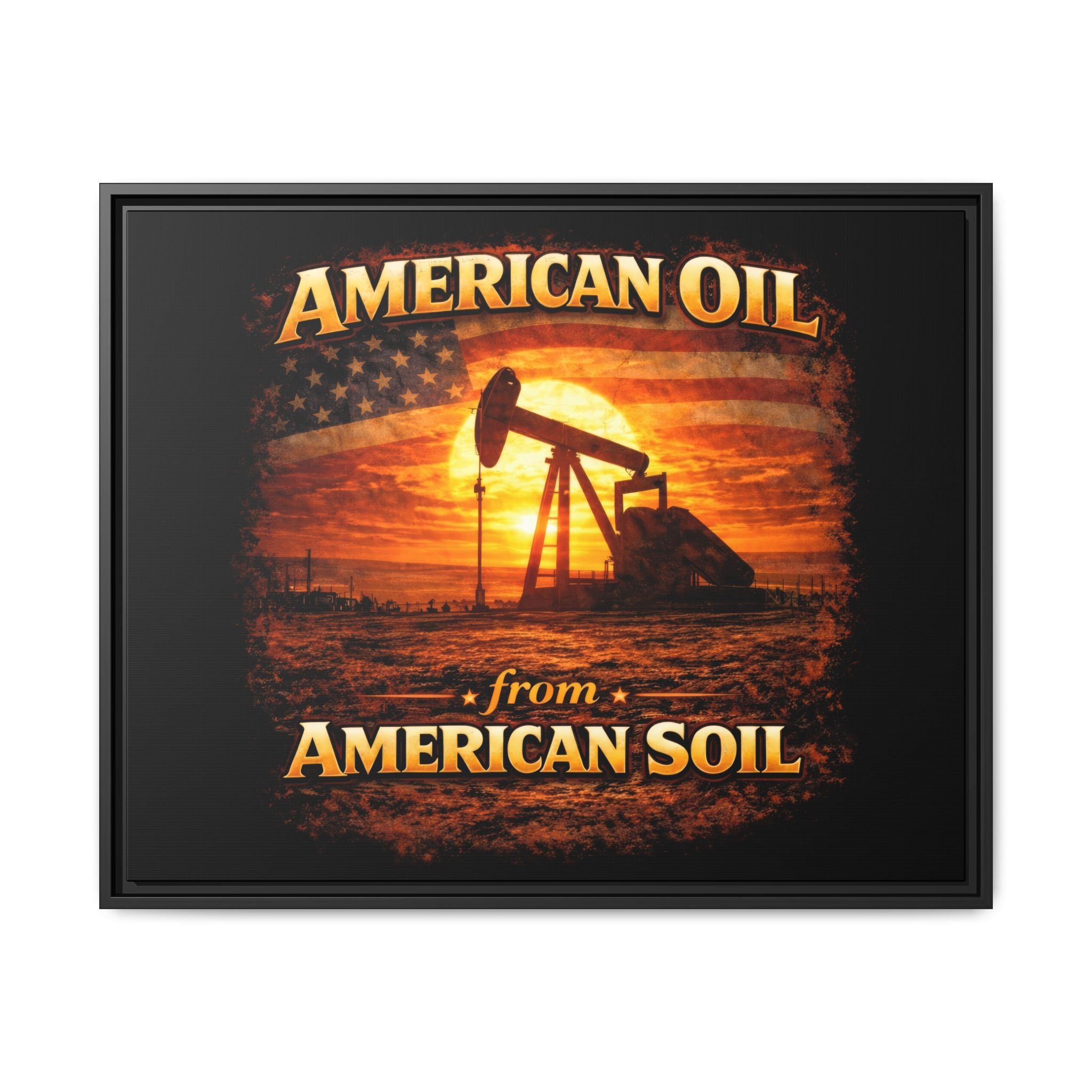 Pump Jack - Framed Matte Canvas Wall Art