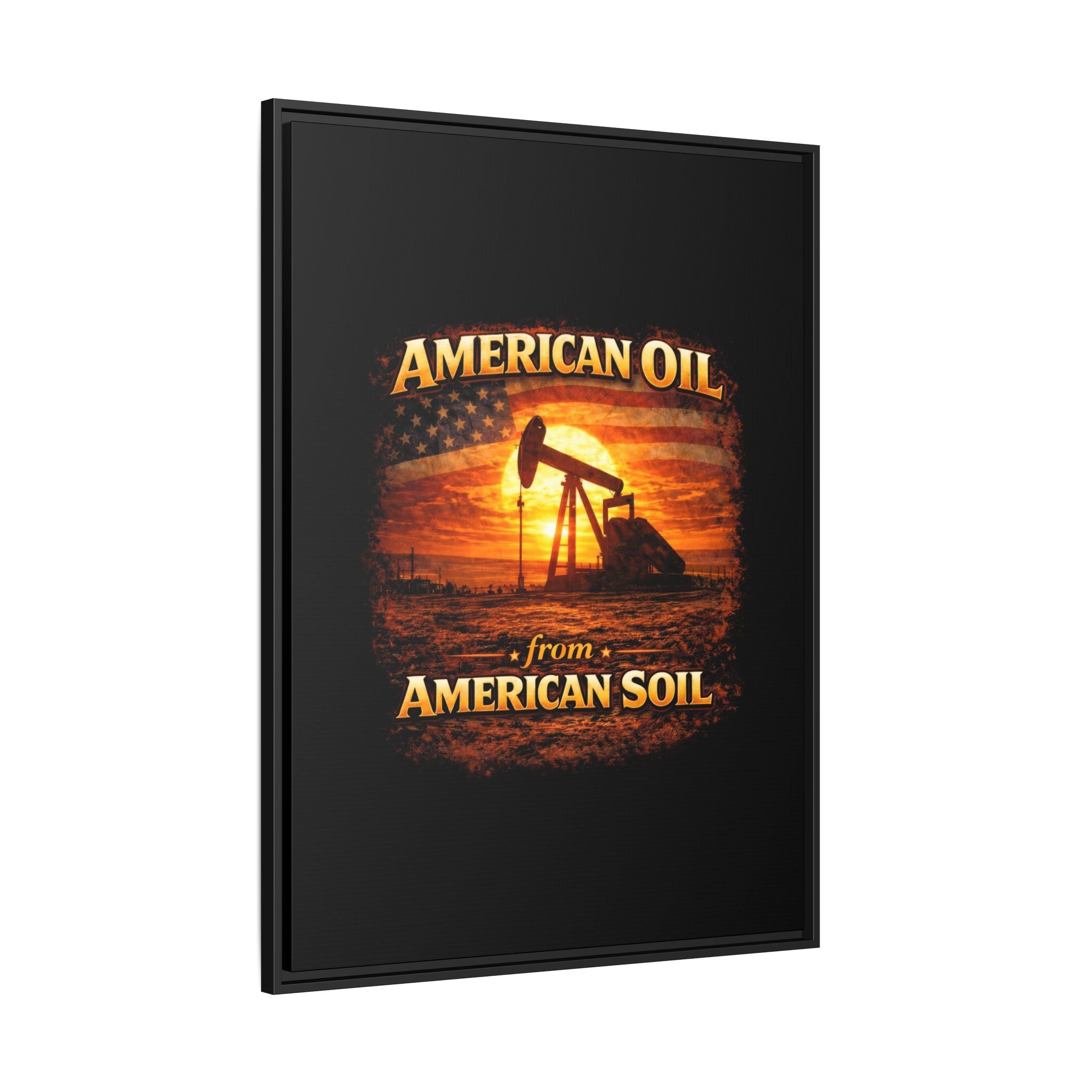 Pump Jack - Framed Matte Canvas Wall Art