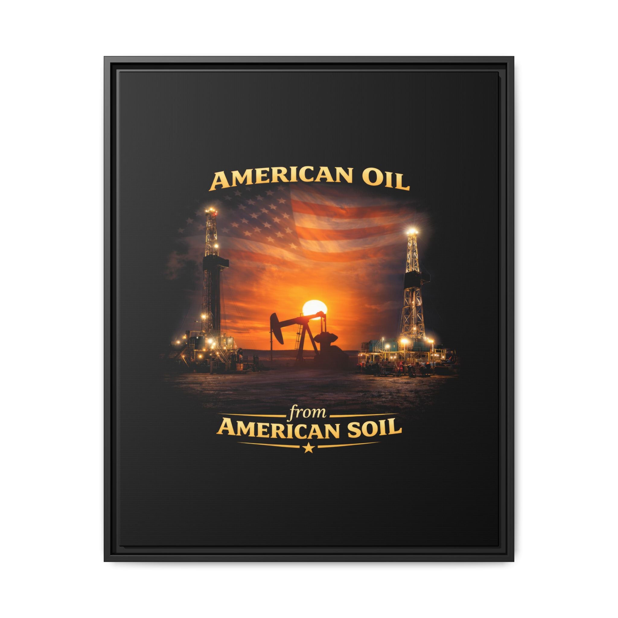 Oil Field - Framed Matte Canvas Wall Art