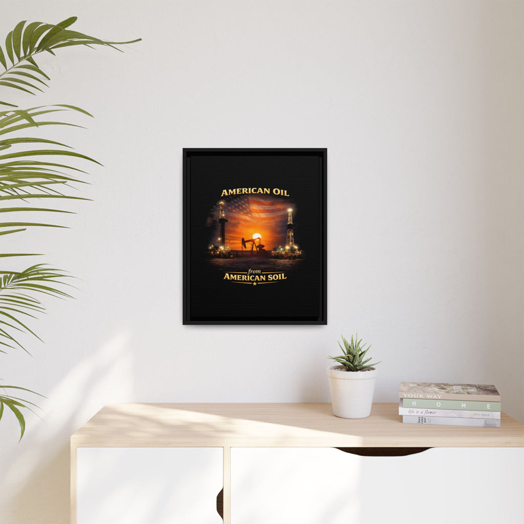 Oil Field - Framed Matte Canvas Wall Art