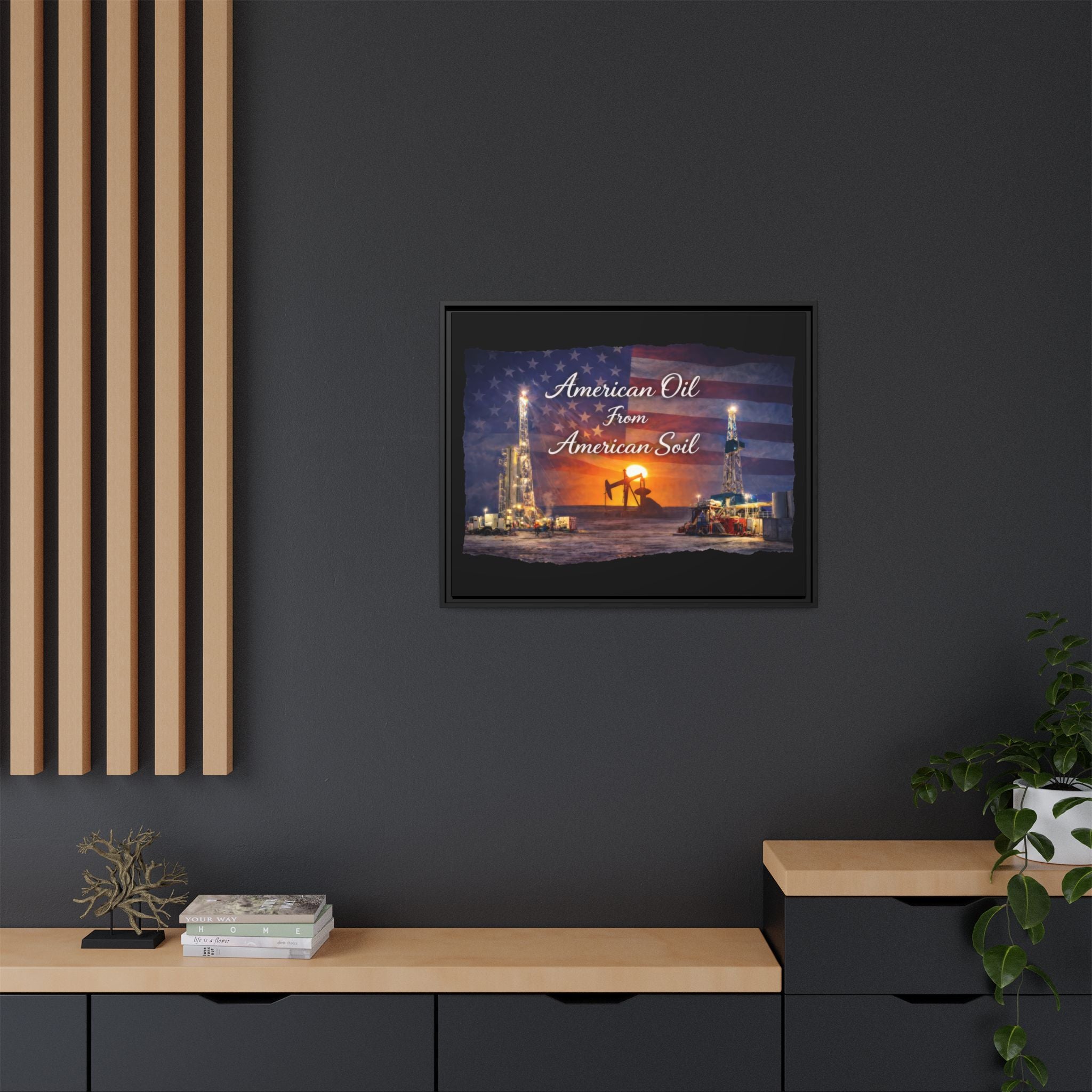 Flag Field - Framed Matte Canvas Wall Art