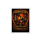 CFgear Crew Roughneck Die-Cut Sticker — "American Oil from American Soil" Patriotic Oilfield Design