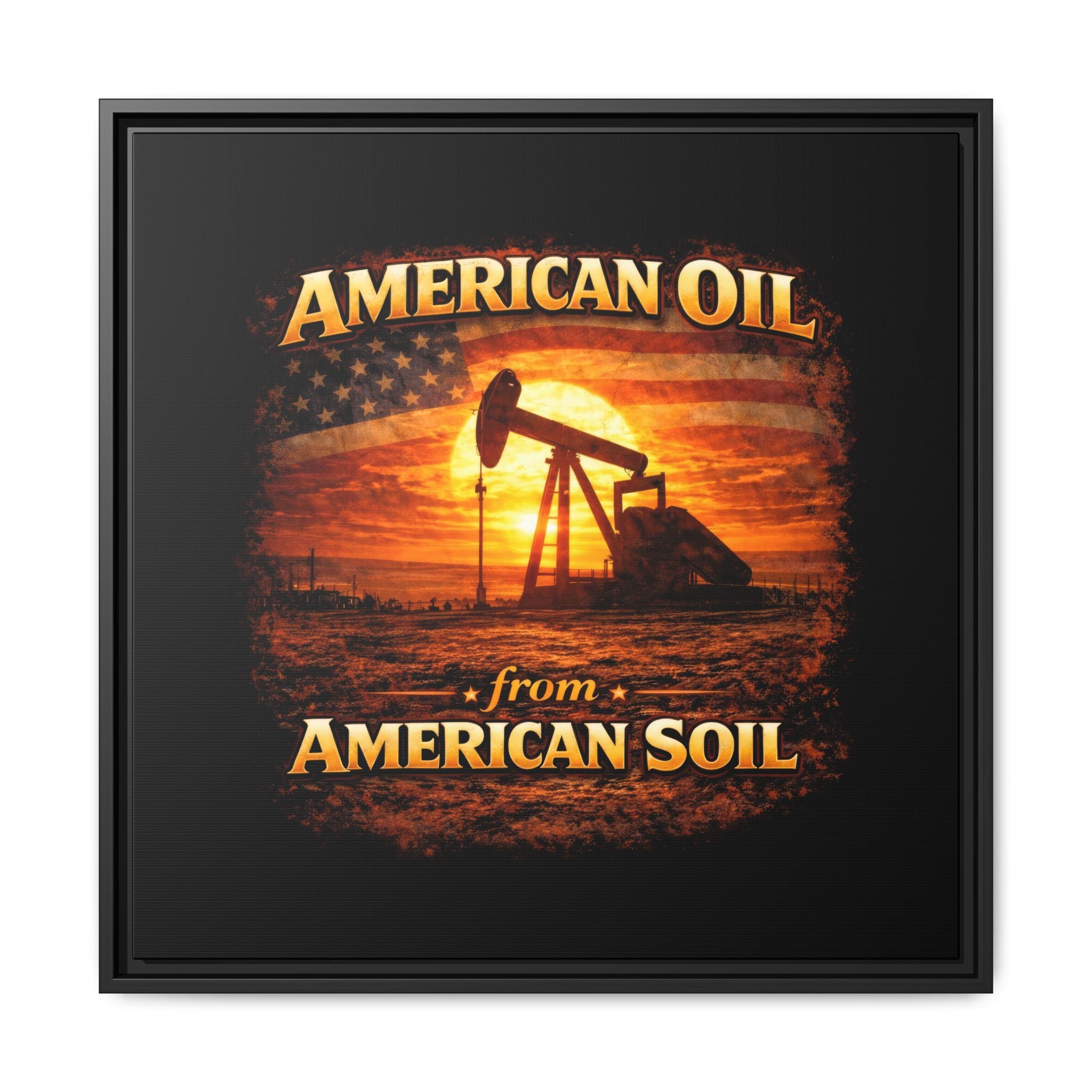 Pump Jack - Framed Matte Canvas Wall Art