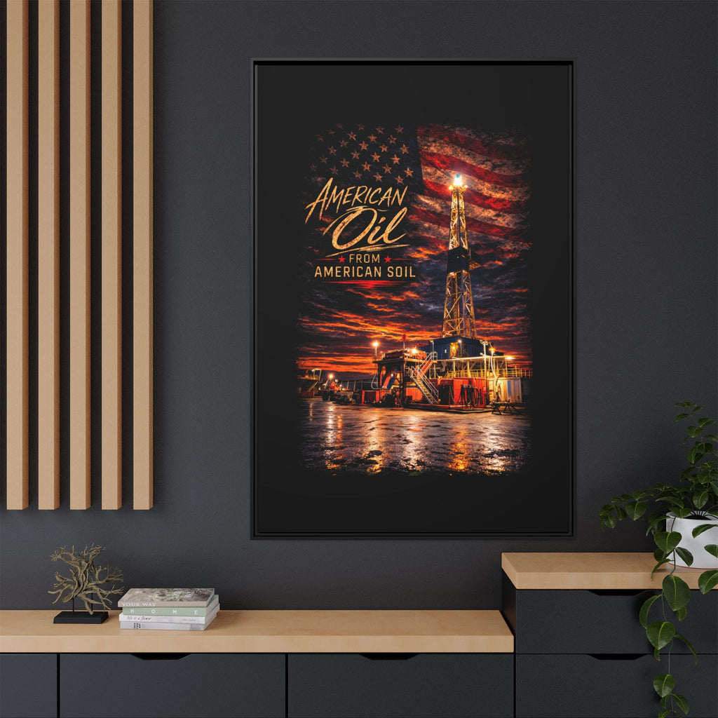 Ice Rig - Framed Matte Canvas Wall Art