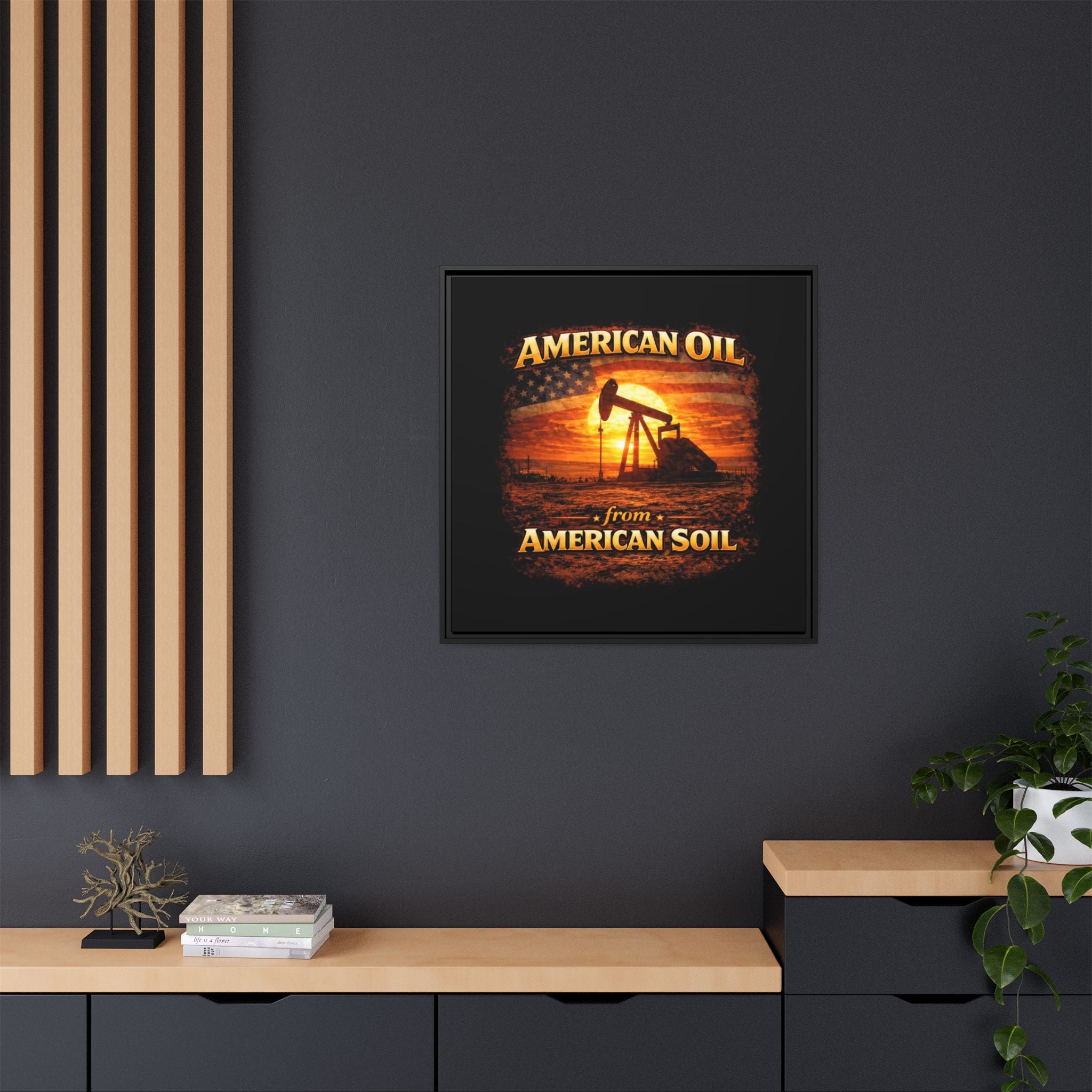 Pump Jack - Framed Matte Canvas Wall Art