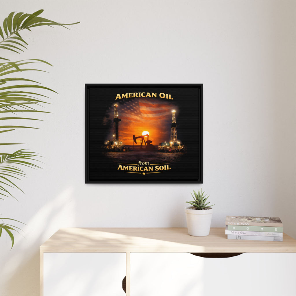Oil Field - Framed Matte Canvas Wall Art