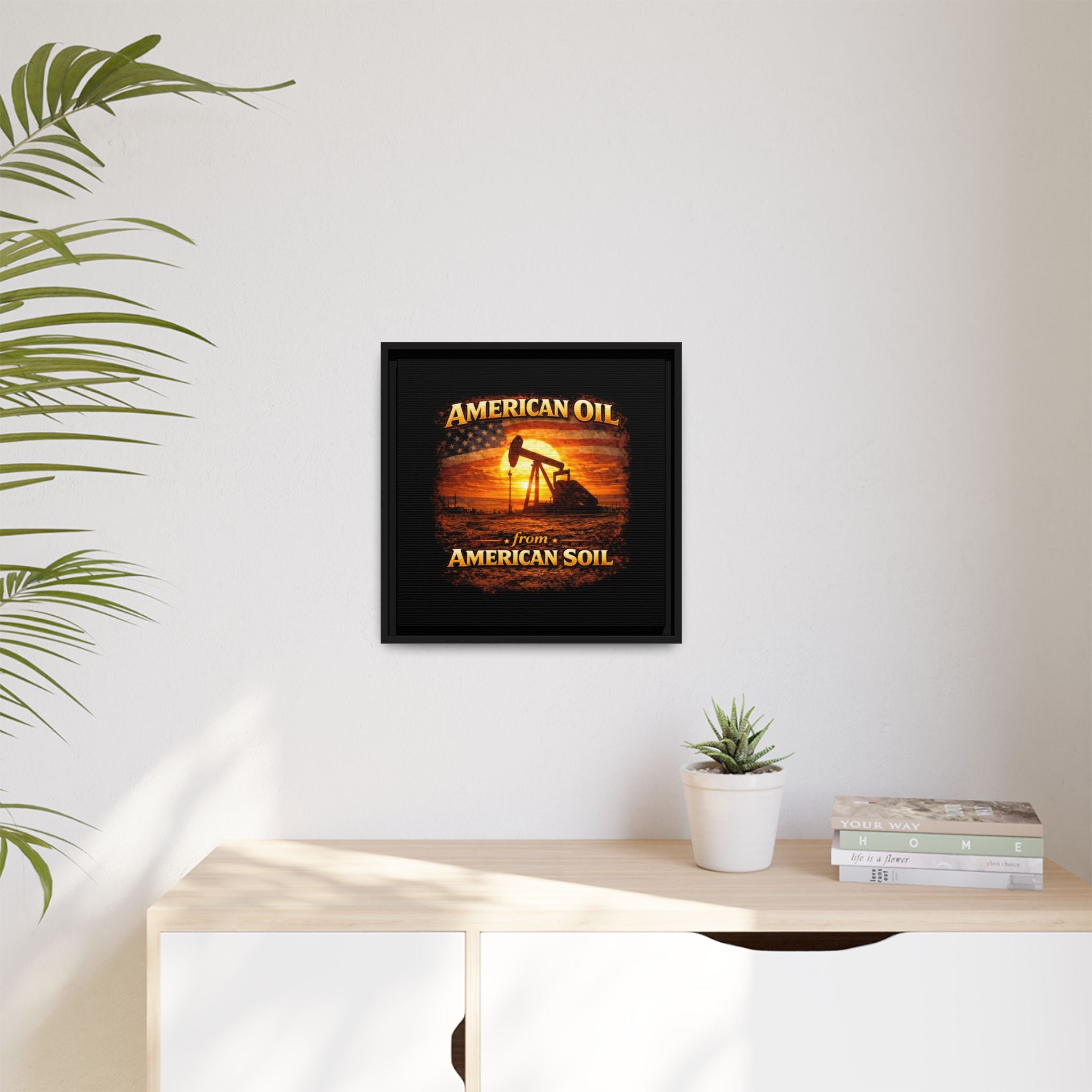 Pump Jack - Framed Matte Canvas Wall Art