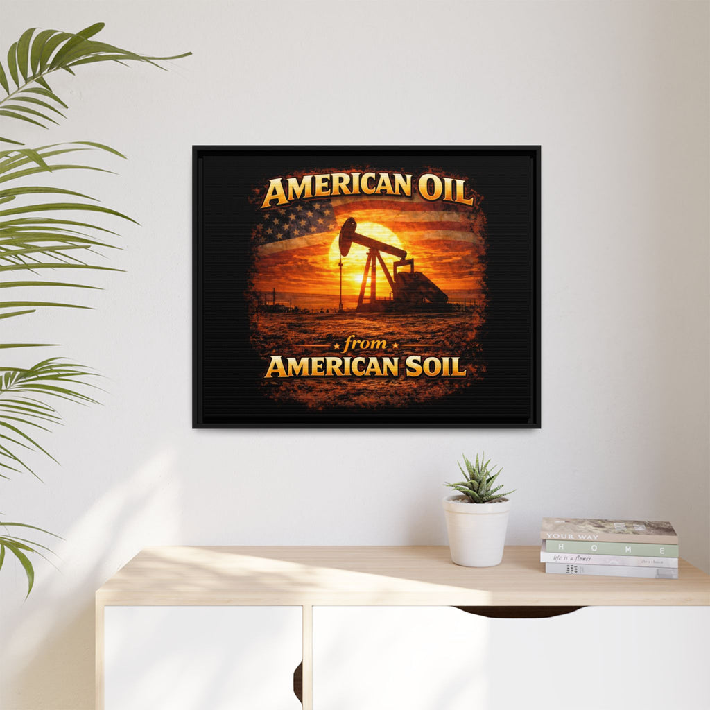 Pump Jack - Framed Matte Canvas Wall Art