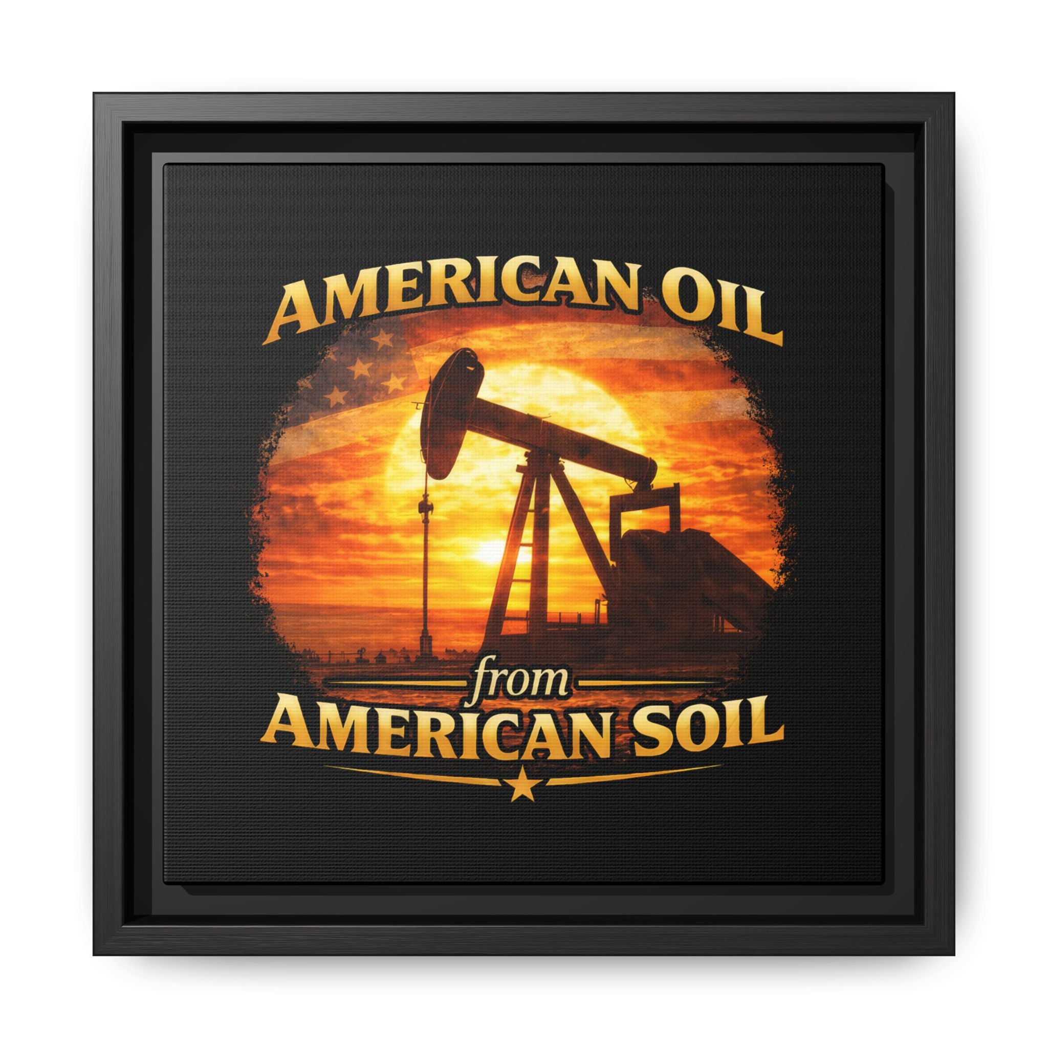 American Oil from American Soil - Framed Matte Canvas Wall Art