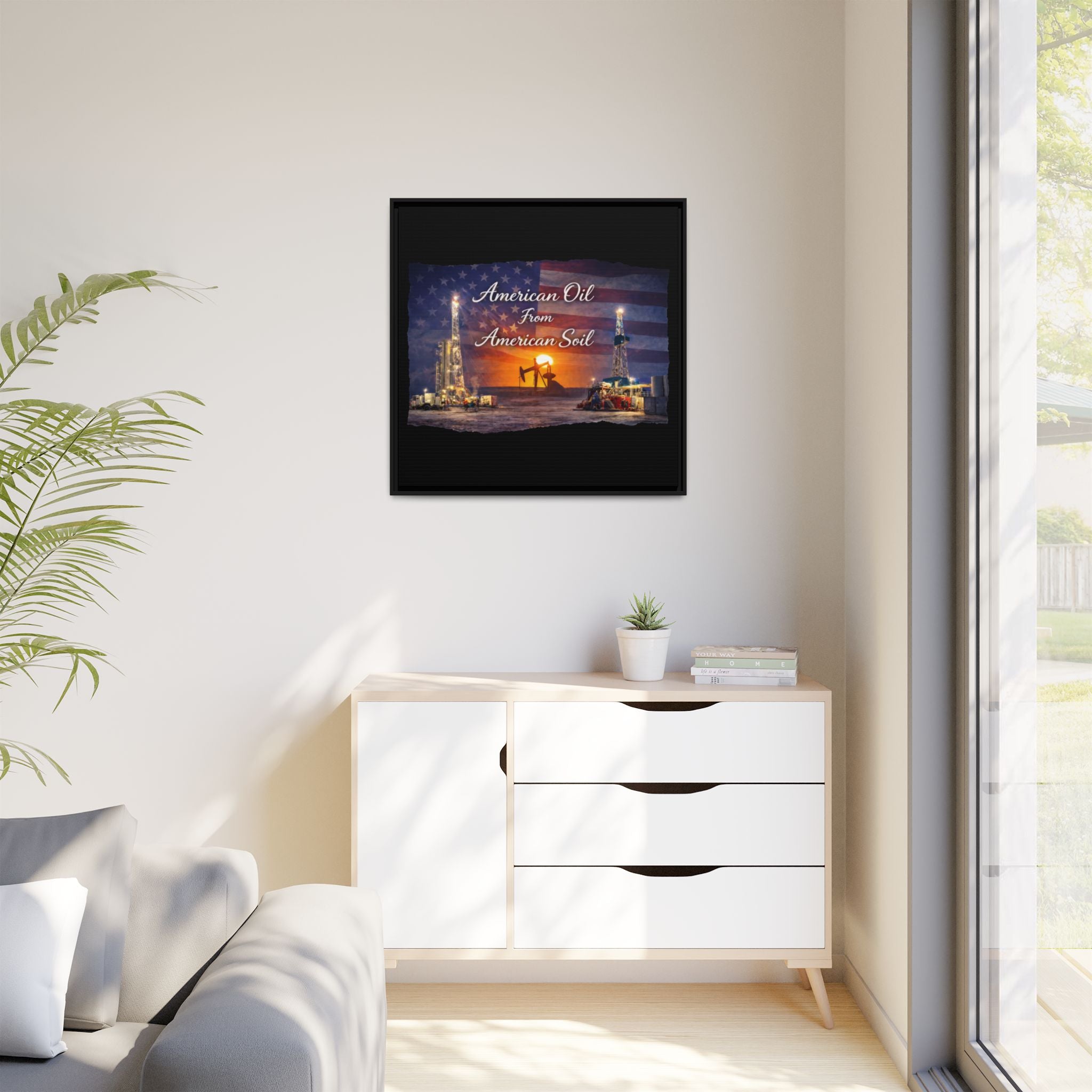 Flag Field - Framed Matte Canvas Wall Art